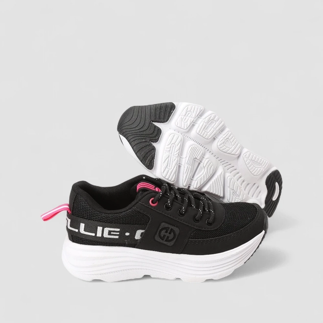 Tênis Ollie Originals Virtus Esportivo Feminino Elástico Preto