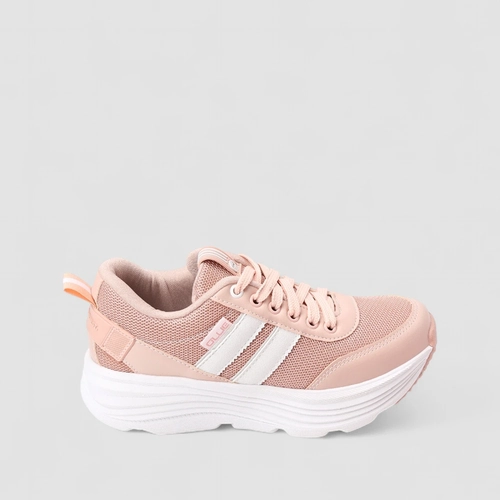 Tênis Ollie Originals Virtus Esportivo Feminino Recortes Listras Nude