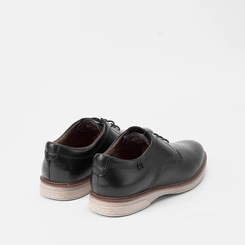 Sapato Casual Masculino Pegada Recortes Couro Preto