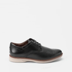 Sapato Casual Masculino Pegada Recortes Couro Preto