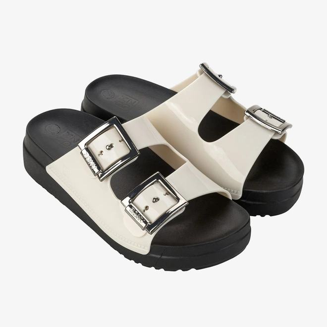 Tamanco Papete Zaxy Partner HI Flatform Fivelas Off-White