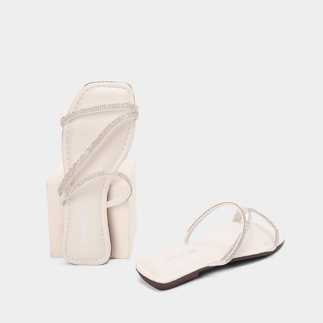 Rasteira Penélope Tira em Z Off White