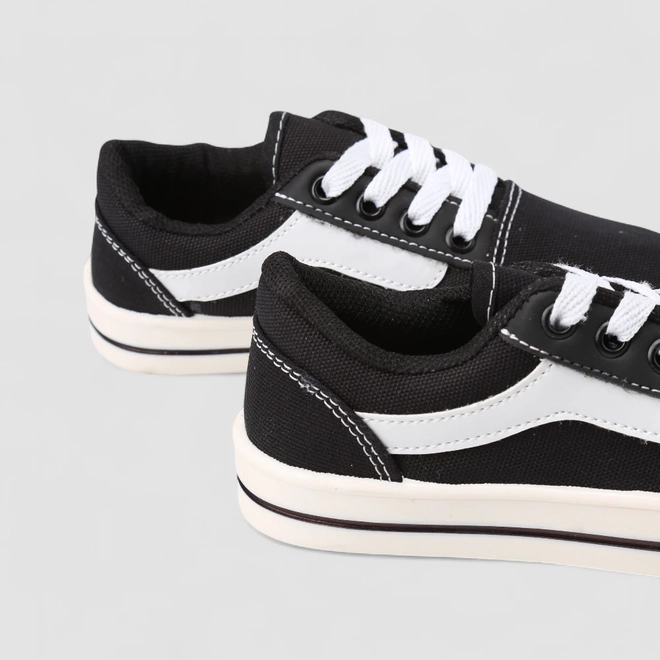 Tênis Casual Infantil Vertus Recorte Lateral Preto