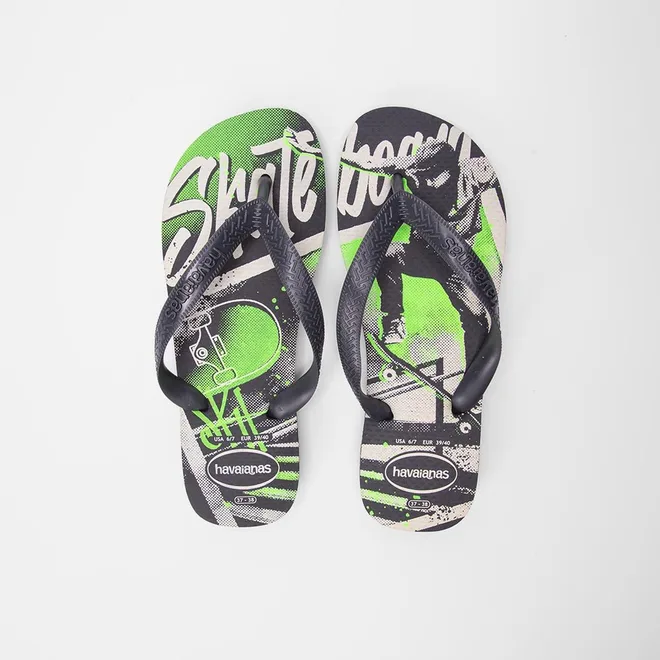 Chinelo Masculino Havaianas Top Athletic Original Neon & Grafite