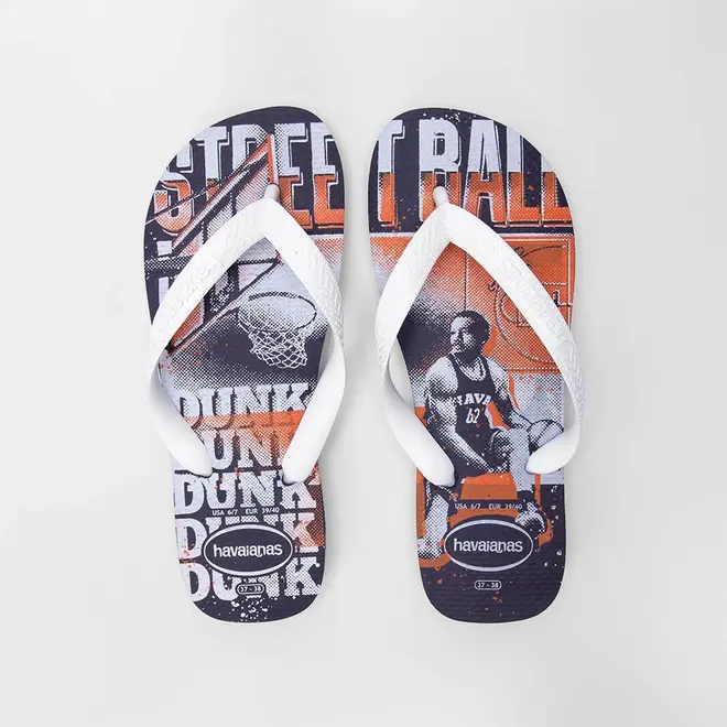 Chinelo Havaianas Top Athletic Branco & Marinho