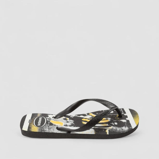 Chinelo Masculino Havaianas Futebol Preto E Amarelo