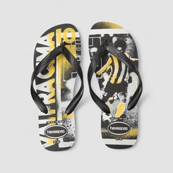 Chinelo Masculino Havaianas Futebol Preto E Amarelo