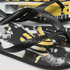 Chinelo Masculino Havaianas Futebol Preto E Amarelo