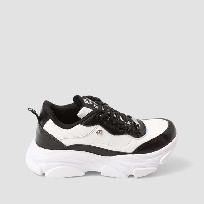Tênis Casual Feminino Ollie Preto & Branco