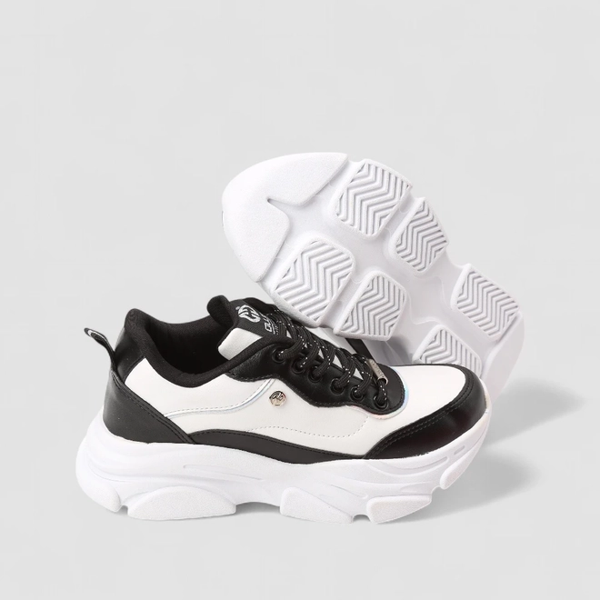 Tênis Casual Feminino Ollie Preto & Branco