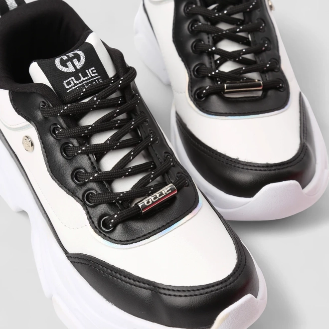 Tênis Casual Feminino Ollie Preto & Branco