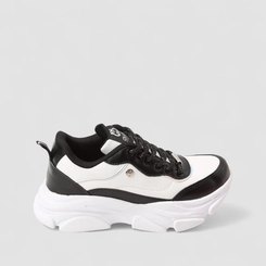 Tênis Casual Feminino Ollie Preto & Branco