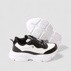 Tênis Casual Feminino Ollie Preto & Branco