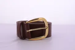 Cinto Gabriela Croco Fivela Dourada Marrom