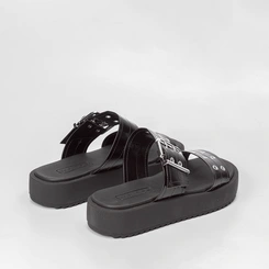 Tamanco Papete Moleca Flatform Detalhe Fivela Preto