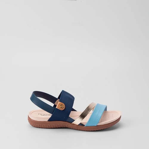 Sandalia Modare Ultraconforto Anabela Detalhes Tiras Azul