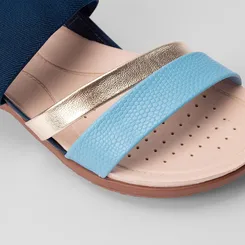 Sandalia Modare Ultraconforto Anabela Detalhes Tiras Azul