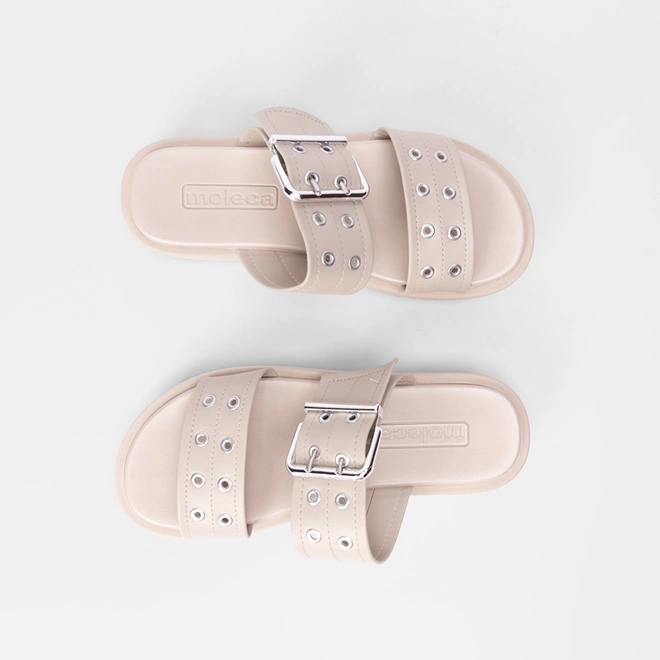 Tamanco Papete Moleca Flatform Detalhe Fivela Cinza