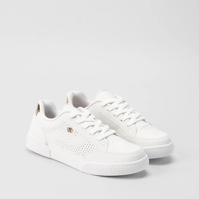 Tênis Kolosh Casual Feminino Pespontos Branco