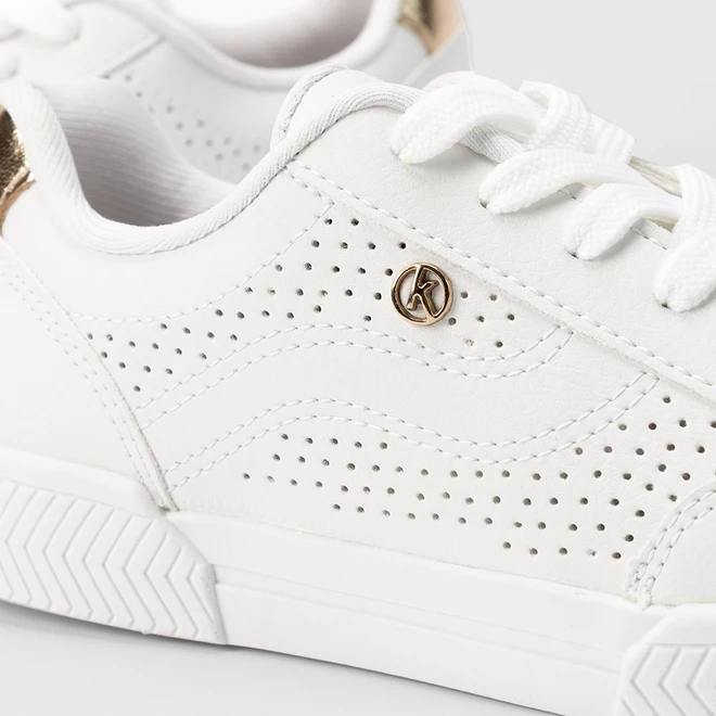 Tênis Kolosh Casual Feminino Pespontos Branco