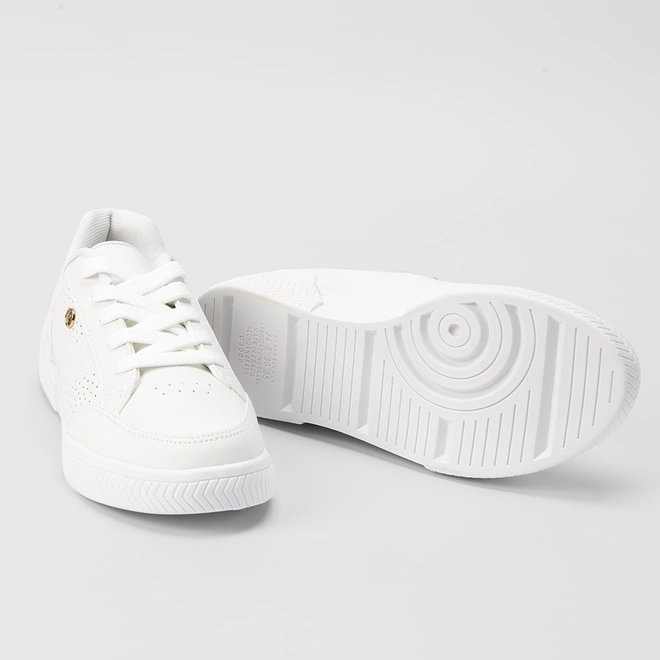 Tênis Kolosh Casual Feminino Pespontos Branco