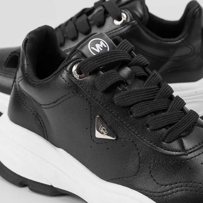 Tênis Via Marte Chunky Pesponto Detalhe Aplicação Preto