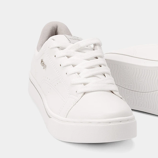 Tênis Casual Feminino Via Marte Pespontos Branco