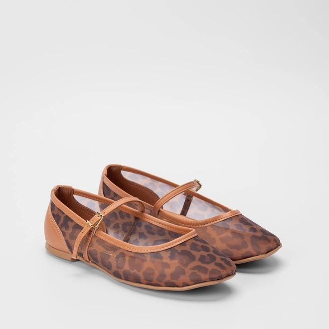 Sapatilha Boneca Vizzano Tela Animal Print Caramelo