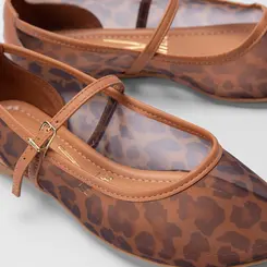 Sapatilha Boneca Vizzano Tela Animal Print Caramelo