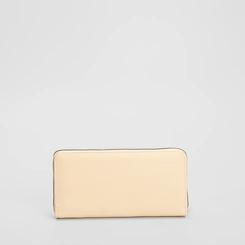 Carteira Feminina Stz Texturizada Detalhe Ziper Off White