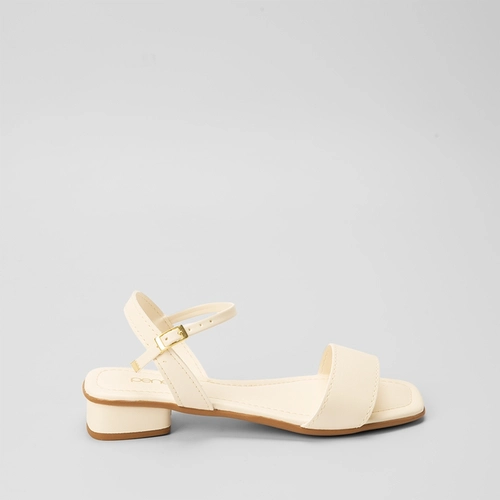 Sandália Penélope Salto Bloco Fivela Off White