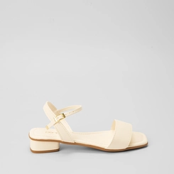 Sandália Penélope Salto Bloco Fivela Off White