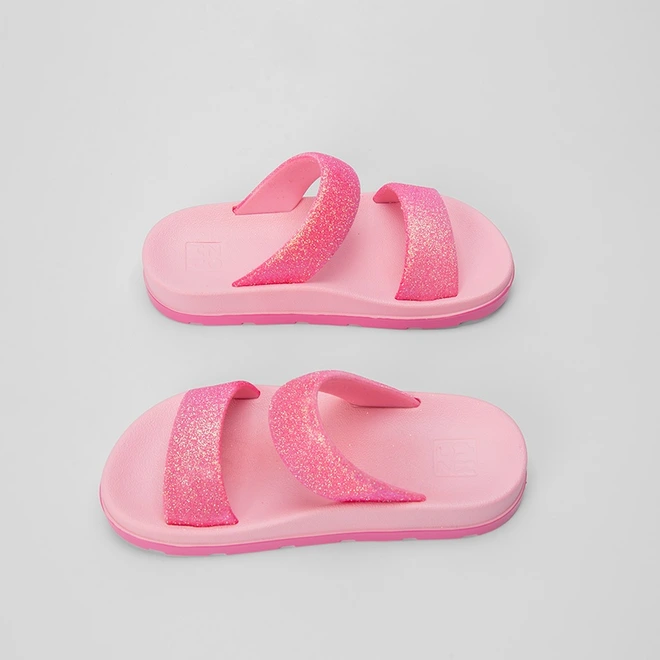 Tamanco Papete Infantil Zaxy Bestie Tira Glitter Rosa
