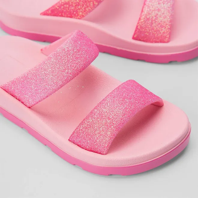 Tamanco Papete Infantil Zaxy Bestie Tira Glitter Rosa