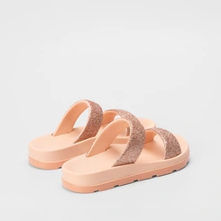 Tamanco Papete Infantil Zaxy Bestie Tira Glitter Nude
