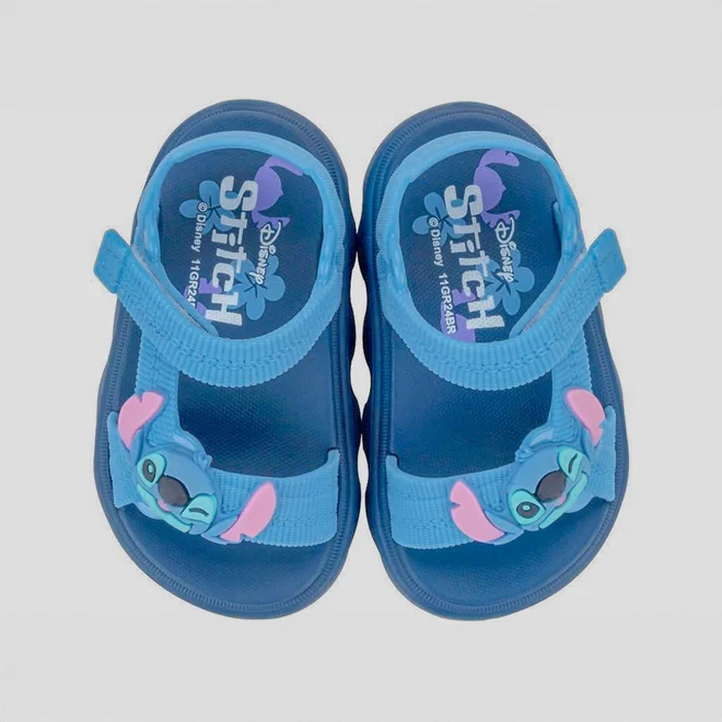 Sandália Infantil Papete Stitch Disney Azul