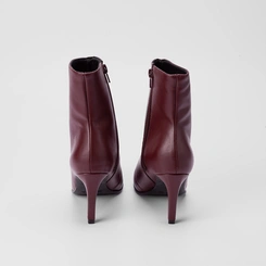 Ankle Boot Gabriela Salto Fino Pespontos Vinho
