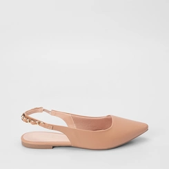 Sapatilha Slingback Gabriela Napa Corrente Nude