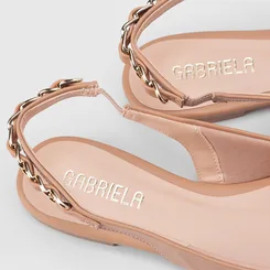 Sapatilha Slingback Gabriela Napa Corrente Nude