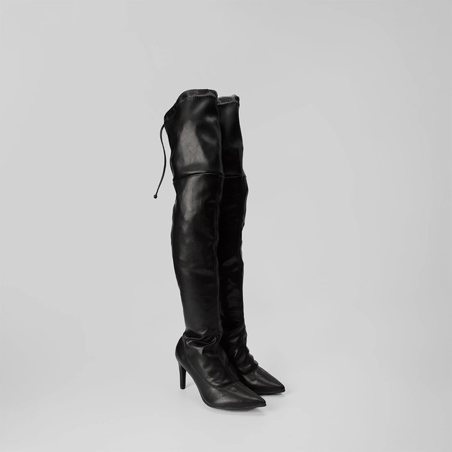 Bota Over The Knee Gabriela Salto Fino Preto