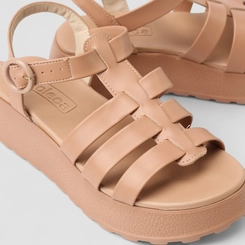 Sandália Aranha Feminina Moleca Plataforma Nude