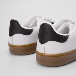 Tênis Casual Feminino Penélope Recorte Nobuck Branco & Preto