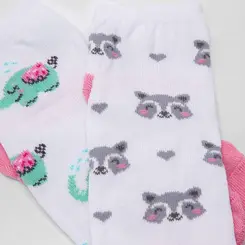 Kit Meia Infantil Cano Baixo Stz Pets 3 Pares 4-6 Anos Rosa