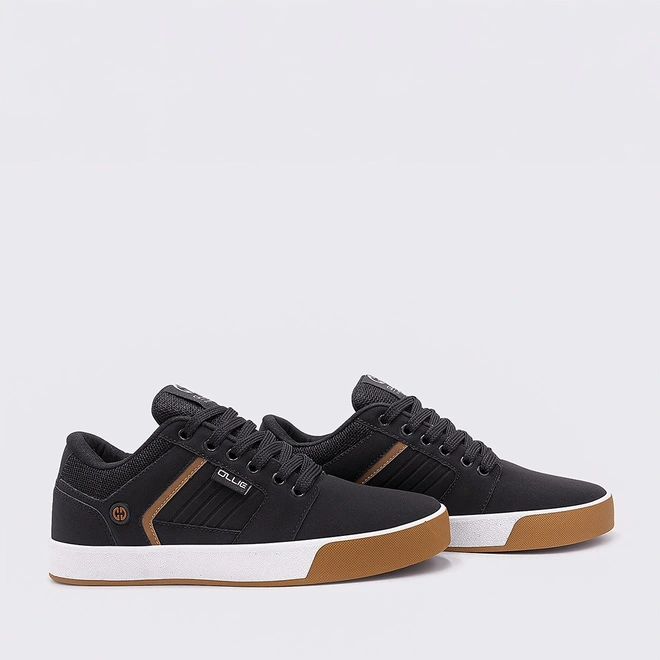 Tênis Ollie Casual Masculino Monster Recortes Nobuck Preto