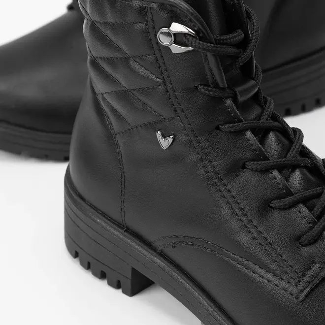 Bota Coturno Feminina Mississipi Cano Curto Pesponto Tratorado Preto