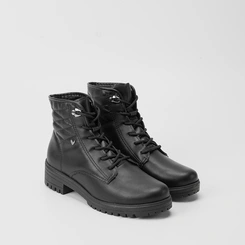 Bota Coturno Feminina Mississipi Cano Curto Pesponto Tratorado Preto