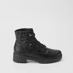 Bota Coturno Feminina Mississipi Cano Curto Pesponto Tratorado Preto