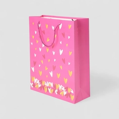 Sacola Yins Média Corações Rosa
