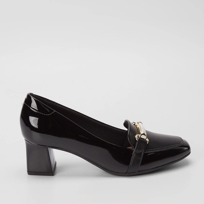 Scarpin Beira Rio Detalhe Strass Preto