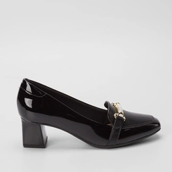 Scarpin Beira Rio Detalhe Strass Preto